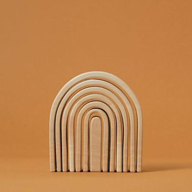 Raduga Grez Wooden Stacker, Natural Oval Rainbow
